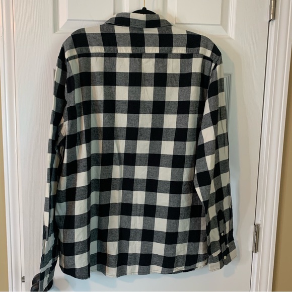 NWT Cotton & Co Black and White Checkered Long Sleeve Button Down Shirt, size XL - Picture 8 of 9